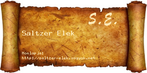 Saltzer Elek névjegykártya